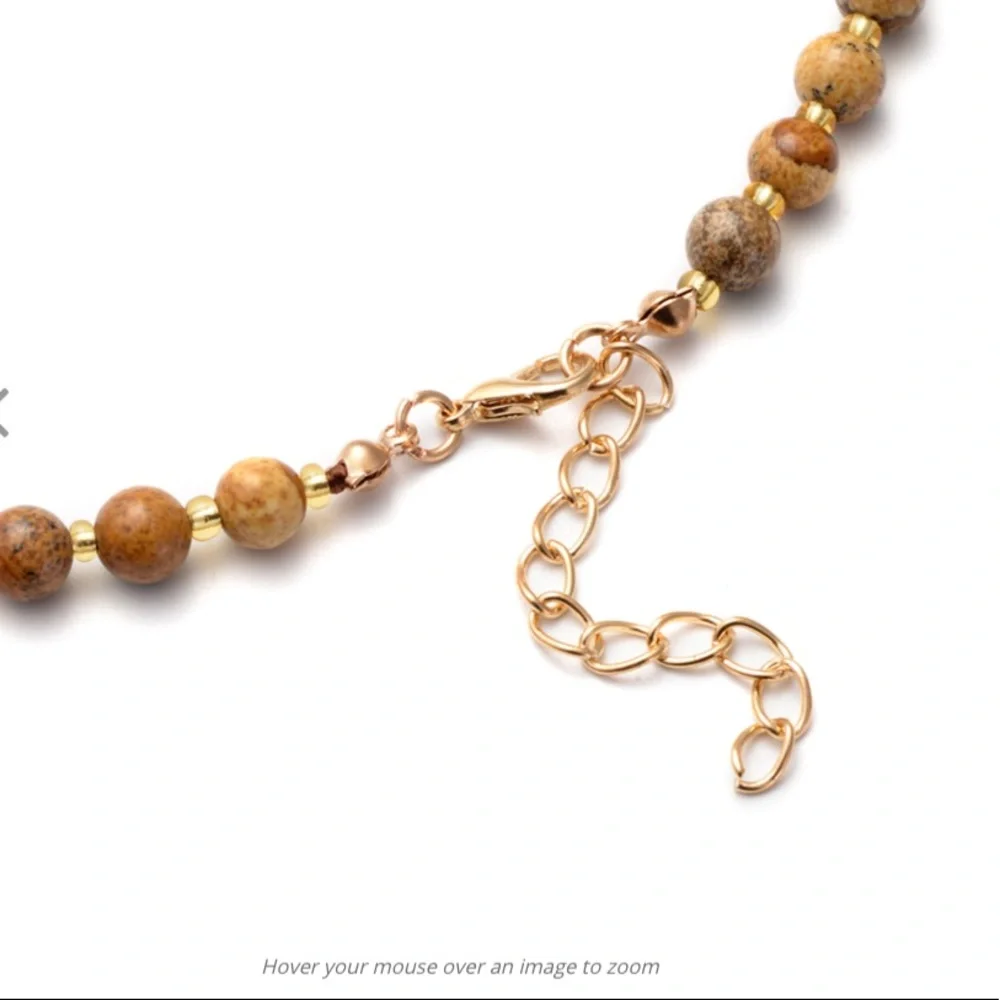 Picture Jasper Bead Necklace